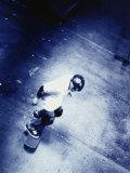 High Angle View of a Boy Skateboarding