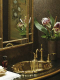 Brass Sink with Orchids