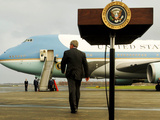 President Bush Walks Back to Air Force One after Speaking to Reporters at Toledo Express Airport