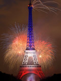 Fireworks Illuminate the Eiffel Tower