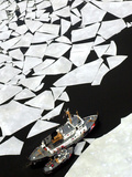 Gigantic Shards of Ice Drift Near a Pair of Coast Guard Cutters