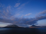 Scenic Volcanos at Sunset  Lake Atitlan  Guatemala