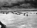 US Reinforcements Wade Through the Surf as They Land at Normandy