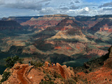 Tourists Hike Along the South Rim of the Grand Canyon