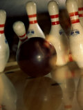 Bowling Ball Striking Pins