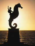 Statue of Boy Riding Seahorse  Bay of Banderas  Puerto Vallarta  Mexico