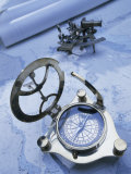 Compass with a Sextant and a Map