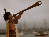 A Maori Warrior Calls Across Auckland