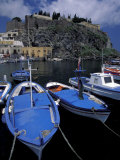 Fishing Boats Moored in the Port of Lipari  Sicily  Italy