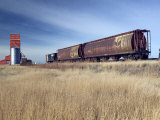 Grain Elevators and Wheat Train  Saskatchewan  Canada
