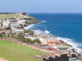 View towards El Morro from Fort San Cristobal in San Juan  Puerto Rico