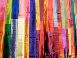 Colorful Silk Scarves at Edfu Market  Egypt