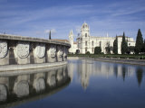 Praca do Imperio Fountain and Jeronimos Monastery  Lisbon  Portugal