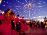 Women in Flamenco Dresses at Feira de Abril  Sevilla  Spain
