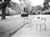 Luxembourg Gardens Statue of Liberty and Park Chairs  Paris  France