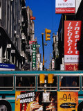 Bus on Lavalle St  Pedestrian Mall in Microcentro  Buenos Aires  Argentina
