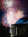 Fireworks Exploding Over Jefferson Memorial  Washington Dc  USA