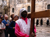 Christian Pilgrims in Easter Procession  Jerusalem  Israel