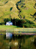 Benbaun Mountain and House Beside Kylemore Lake  Connemara National Park  Connemara  Ireland