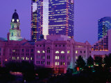 The Tarrant County Courthouse Contrasts Against High-Rise Buildings  Fort Worth  USA