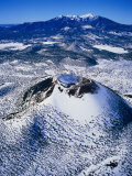 Aerial of Sunset Crater with Humphrey's Peak in Background  Near Flagstaff  Flagstaff  USA