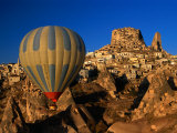 Hot-Air Ballooning Over Town  Uchisar  Turkey