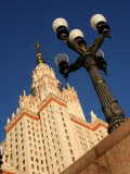 Moscow State University with Lamp-Post in Foreground  Moscow  Russia