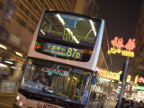 Double-Decker Bus on Nathan Road  Tsim Sha Tsui  Kowloon  China