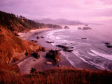 Overhead of Coastline  Cannon Beach  Evening  Ecola State Park  USA