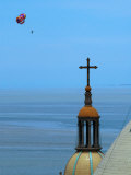 Parasail Flies Over Bahia Banderas in Front of Templo De Guadalupe  Puerto Vallarta  Mexico