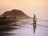 Blocart (Land Yacht) Cruising on Beach  Mt Maunganui  New Zealand