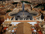 Piazza San Pietro From St Peter Cathedral's Dome  Rome  Italy