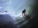 Peruvian Surfer Riding Inside Tube of Wave  Cabo Blanco  Peru