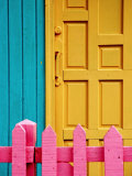 Painted Door and Fence  Downtown  French Side  Marigot  St Martin