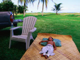 Boy Sleeping Outside Vaoto Lodge  Manua'a Islands  American Samoa
