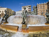Turia Fountain  Plaza De La Virgen  La Seu & El Mercat  Valencia  Spain