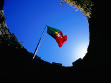 Portuguese Flag Inside Castelo Dos Mouros  Sintra  Portugal