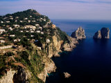 Rocky Coastline and Isola Faraglioni Offshore Rocks from Gardens of Augustus  Capri  Italy