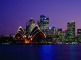 Opera House and City Skyline at Dusk  Sydney  Australia