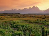 Wooden Fence Across Plain with Teton Range Behind  Grand Teton National Park  USA