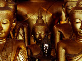 Gilded Buddhas in Wat Jong Kham  Kengtung  Myanmar (Burma)
