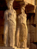 The Acropolis and Detail of Goddesses  Athens  Greece