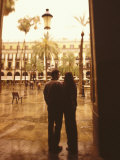 Couple at Gothic Square  Plaza Reial  Barcelona  Spain