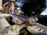 Lizard Mosaic in Parc Guell  Barcelona  Spain