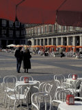 Cafe Tables in Plaza Mayor  Madrid  Spain