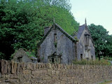 Church Ruin with Rock Wall  County Clare  Ireland