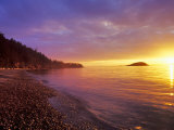 Sunset at North Beach at Deception Pass State Park  Washington  USA