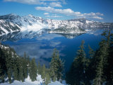 Crater Lake During a Cold Winter  Oregon  USA