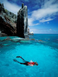 Snorkeler  Isla Tortuga  Galapagos Islands  Ecuador