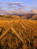 Fence Line Rocky Mountain Front near Choteau  Montana  USA